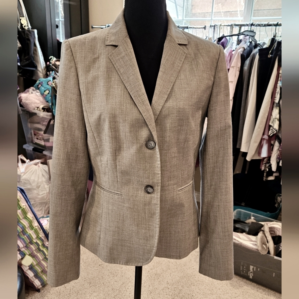Calvin Klein Heathered Gray Suit Jacket Blazer Size 8